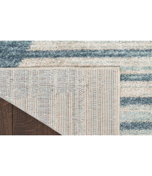 Nourison Astra Machine Washable Blue ASW03 4 ft. X 6 ft. Rectangle Rug