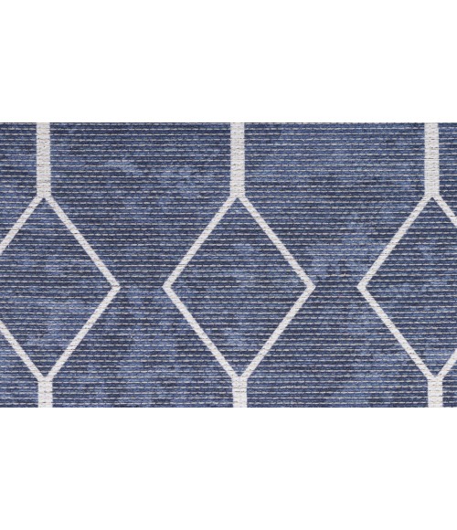 Nicole Curtis Machine Washable Series 1 Navy SR107 2 ft. 2 in. X 10 ft. Rectangle Rug
