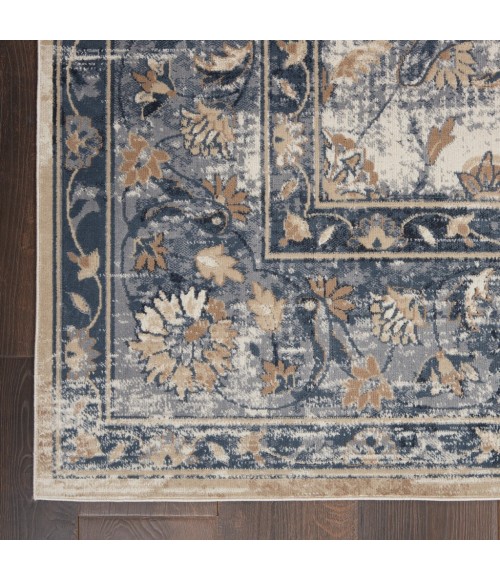 kathy ireland Home Malta Area Rug MAI13-Blue/Ivory