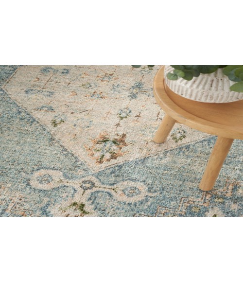 Nourison Astra Machine Washable Silver Blue ASW11 5 ft. 3 in. X 7 ft. Rectangle Rug