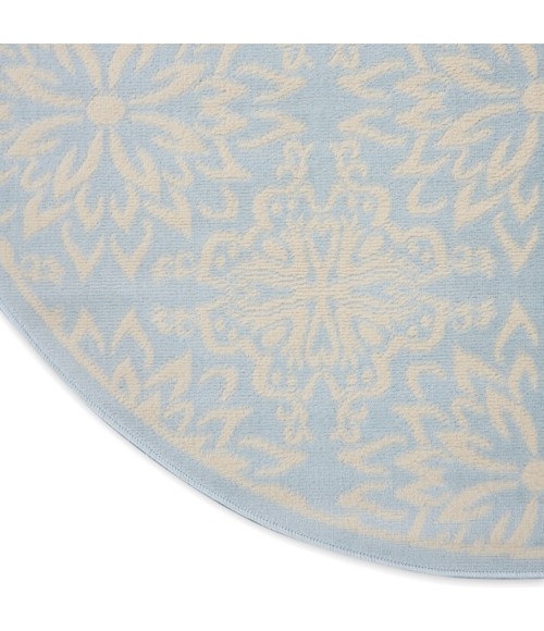 Nourison Jubilant Round Area Rug JUB06-Ivory/Light Blue