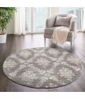 Nourison Tranquil Round Area Rug TRA09-Grey/Pink