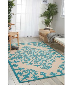 Nourison Aloha - Alh12 Aqua Area Rug 3 ft. 6 X 5 ft. 6 Rectangle