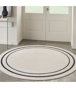 Nourison Essentials - Nre02 Ivory Black Area Rug 8 ft. X Round