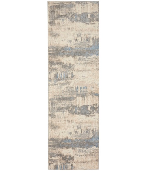 Nourison Solace Area Rug SLA08 Ivory/Grey/Blue 2'3" x 7'3"