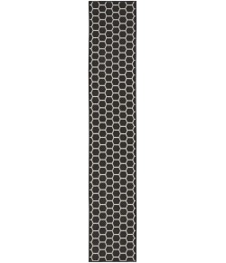 Nourison Reversible Indoor Outdoor Black RVB01 2 ft. 2 in. X 10 ft. Rect. Rug