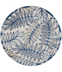 Nourison Aloha - Alh18 Ivory Navy Area Rug 5 ft. 3 X Round