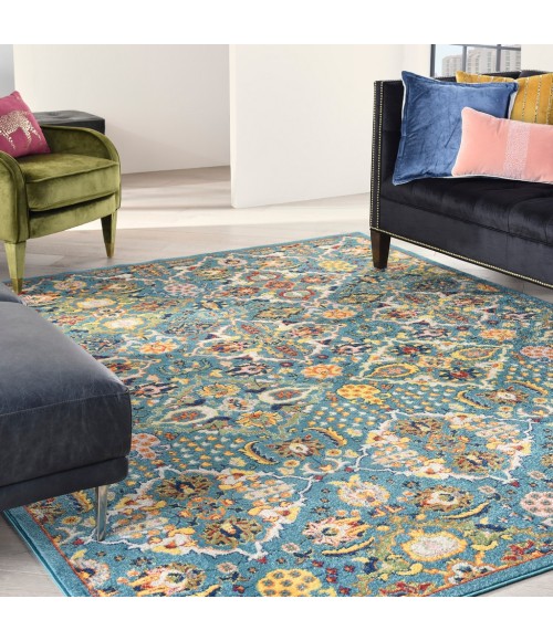 Nourison ALLUR Area Rug Nourison Allur Area Rug ALR03-Turquoise Ivory