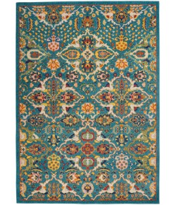 Nourison Home Allur ALR03 Turquoise Ivory 6 ft. X 9 ft. Area Rug