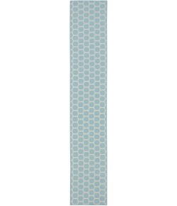 Nourison Twist Reversible 2ft. 2in. x 12ft. Aqua Modern Rug