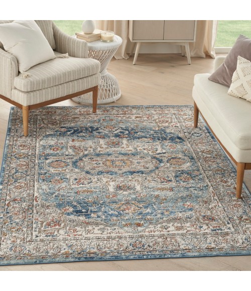 Nourison Quarry Ivory Blue QUA11 5 ft. X 7 ft. Rect. Rug