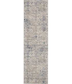 Nourison Royal Terrace - Ki43 Beige Blue Area Rug 2 ft. 2 in. X 7 ft. 6 in. Runner