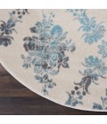 Nourison Tranquil Round Area Rug TRA09-Ivory/Turquoise