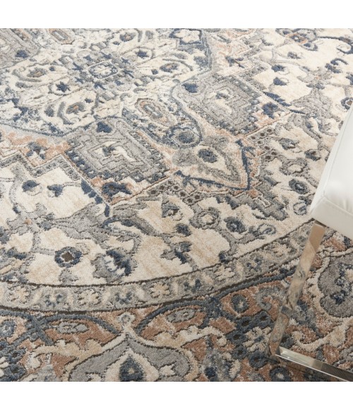 Nourison Quarry Ivory Grey QUA05 8 ft. X Round Rug