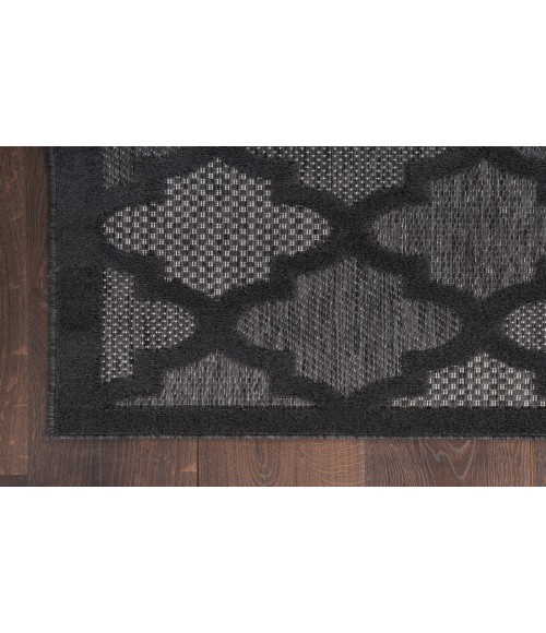 Nourison Easy Care Charcoal Black NES01 2 ft. 2 in. X 10 ft. Rectangle Rug