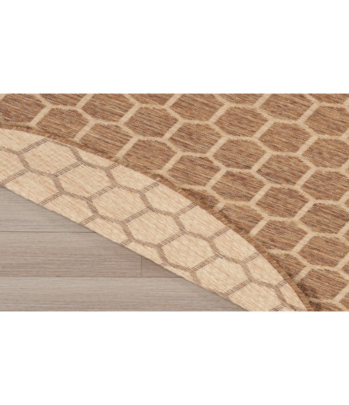 Nourison Reversible Indoor Outdoor Natural RVB01 8 ft. Round Rug