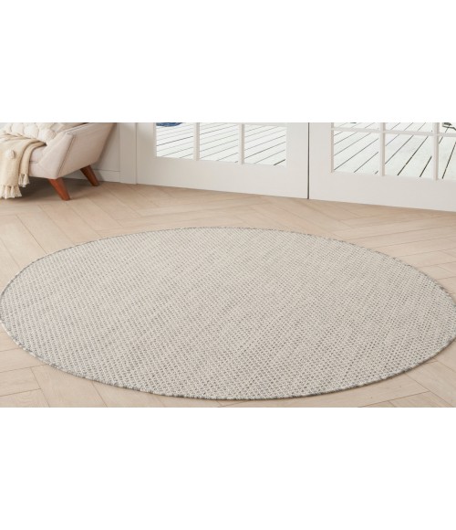 Nourison Courtyard Ivory/Silver COU01 5 ft. Round Rug