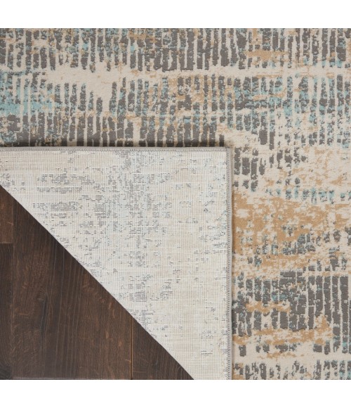 Michael Amini MA90 Uptown Area Rug UPT03-Beige/Aqua