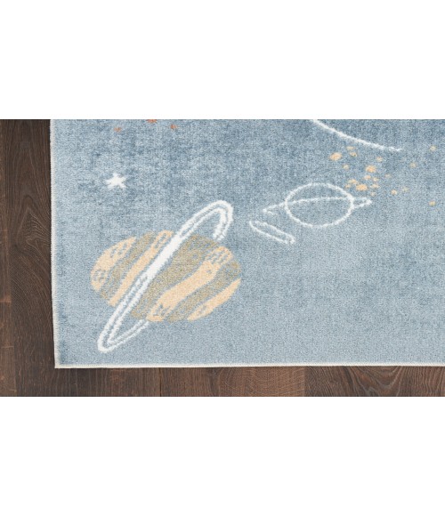 Nourison Astra Machine Washable Blue Multicolor ASW18 6 ft. 7 in. X 9 ft. Rectangle Rug