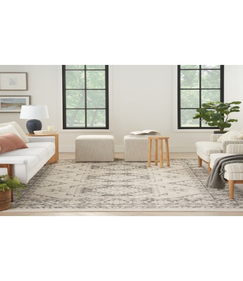 Nourison Serenity Home Ivory Grey Rug SRH01 9 ft. X 12 ft. Rectangle - Rugs Town Nourison Serenity Home Ivory Grey SRH01 9 ft. X 12 ft. Rectangle Rug