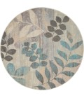 Nourison Tranquil Round Area Rug TRA01-Ivory/Light Blue
