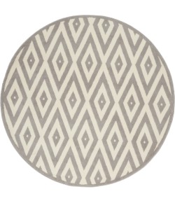 Nourison Home Grafix GRF18 White/Grey 5 ft. 3 in. Round Area Rug