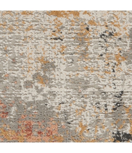 Nourison Rustic Textures Area Rug RUS13 Grey/Blue 5'3" Round