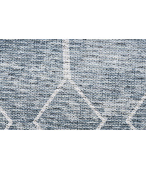 Nicole Curtis Machine Washable Series 1 Blue Grey SR107 2 ft. X 3 ft. 9 in. Rectangle Rug