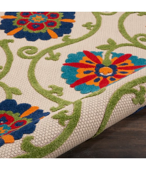 Nourison Aloha Round Area Rug ALH19-Blue/Multicolor