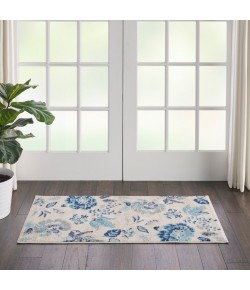 Nourison Tranquil(Traql) - Tra02 Ivory Light Blue Area Rug 2 ft. X 4 ft. Rectangle