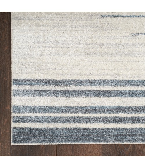Nourison Astra Machine Washable Area Rug ASW04 Ivory Blue