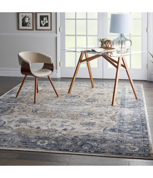 kathy ireland Home Malta Area Rug MAI13-Blue/Ivory