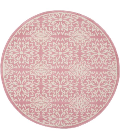 Nourison Jubilant Round Area Rug JUB06-Ivory/Pink