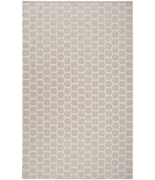 Nourison Reversible Indoor Outdoor Grey RVB01 5 ft. X 7 ft. Rect. Rug
