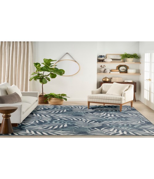 Nourison Garden Oasis Navy Rug GOA01 9 ft. X 12 ft. Rectangle - Rugs Town Nourison Garden Oasis Navy GOA01 9 ft. X 12 ft. Rectangle Rug