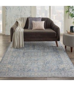 Nourison Lustrous Weave - Luw02 Blue Ivory Area Rug 5 ft. 3 X 7 ft. 9 Rectangle