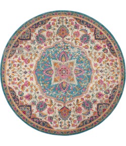 Nourison Passion - Psn22 Ivory Multicolor Area Rug 4 ft. X Round