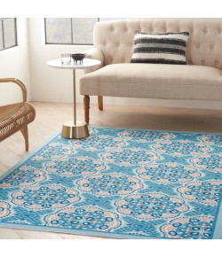 Nourison Wav01/Sun & Shade - Snd90 Blue Area Rug 5 ft. 3 X 7 ft. 5 Rectangle
