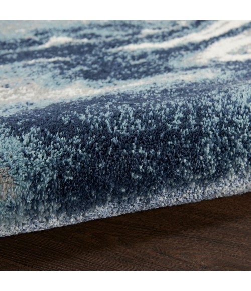 Kathy Ireland American Manor Area Rug AMR03 Blue/Ivory 2'2" x 7'6"