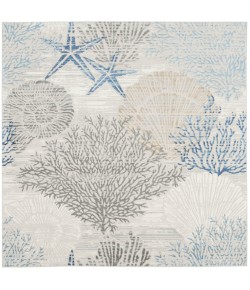 Nourison Seaside Ivory Grey Blue SDS04 5 ft. X Square Rug