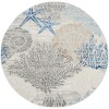 Nourison Seaside Ivory Grey Blue SDS04 8 ft. X Round Rug
