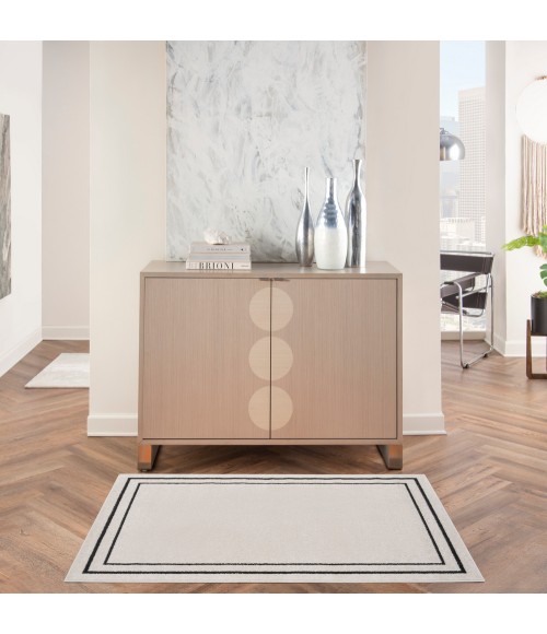 Nourison Nourison Essentials Area Rug NRE02 Ivory/Black