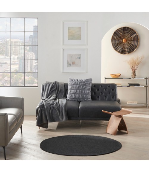 Nourison Essentials Black Area Rug NRE01-Black