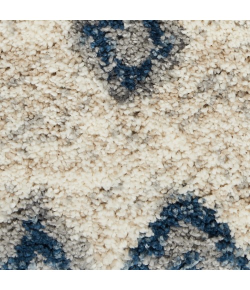 Nourison Scandinavian Shag Ivory/Blue Rug SCN03 5 ft. 3 in. X 7 ft. 9 in. Rect. - Rugs Town Nourison Scandinavian Shag Ivory/Blue SCN03 5 ft. 3 in. X 7 ft. 9 in. Rect. Rug