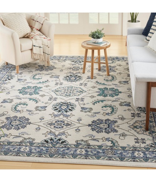 Nourison Home Nourison Essentials Ivory Blue Rug NRE05 10 ft. X 14 ft. Rectangle - Rugs Town Nourison Home Nourison Essentials Ivory Blue NRE05 10 ft. X 14 ft. Rectangle Rug