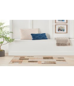Nourison Astra Machine Washable Beige Multicolor ASW09 3 ft. 3 in. X 5 ft. Rectangle Rug