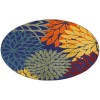 Nourison Aloha Navy Multicolor ALH05 5 ft. 3 in. Round Rug