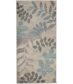 Nourison Tranquil(Traql) - Tra01 Ivory Light Blue Area Rug 2 ft. X 4 ft. Rectangle