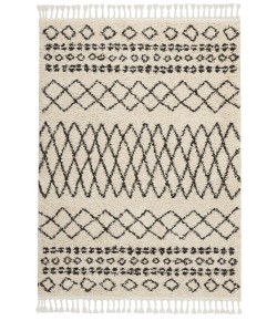 Nourison Moroccan Shag - Mrs02 Cream Area Rug 5 ft. 3 X 7 ft. 11 Rectangle