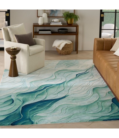 Nourison Prismatic Silver Green PRS42 9 ft. X 12 ft. Rect. Rug